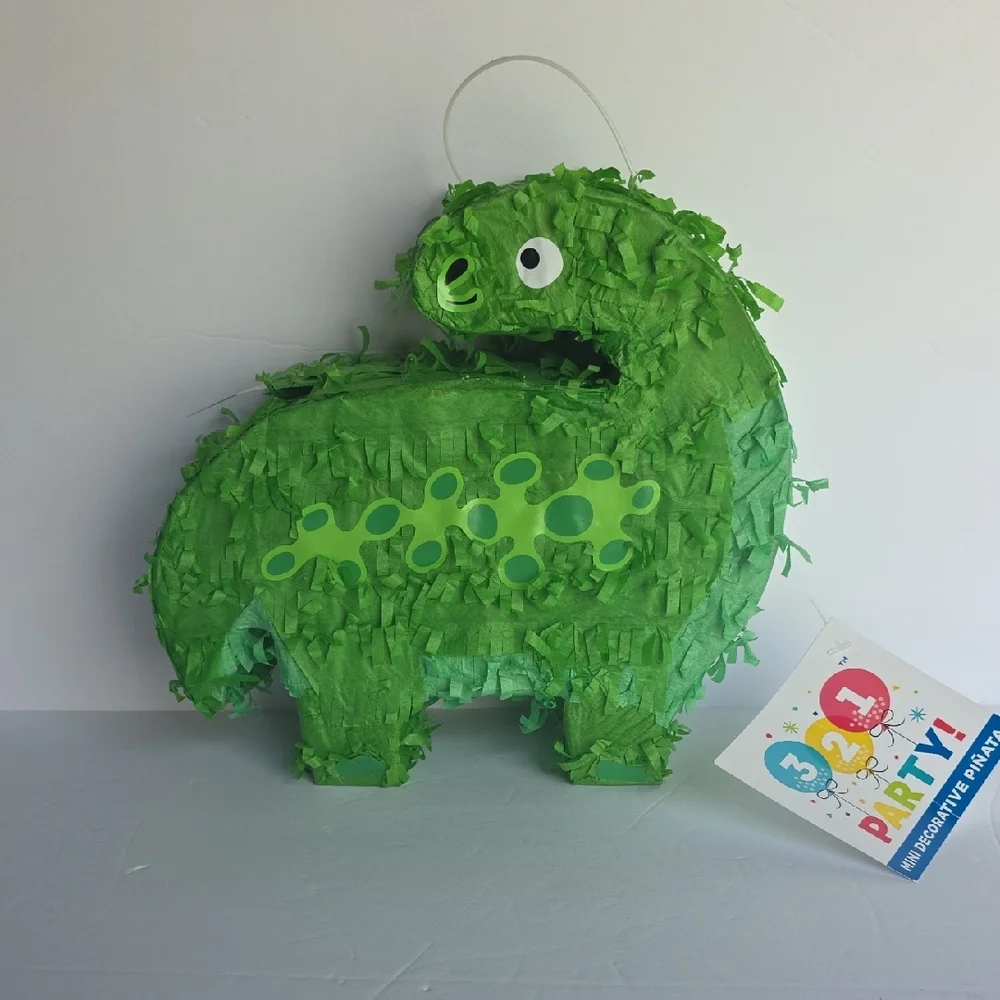 321 Party! Mini Blue & Green Dinosaur Pinata